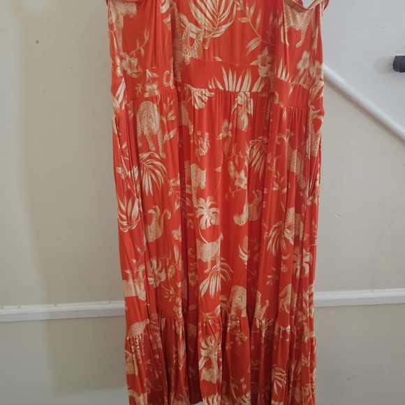 Vibrant Orange Floral Sundress - Picture 4 of 6